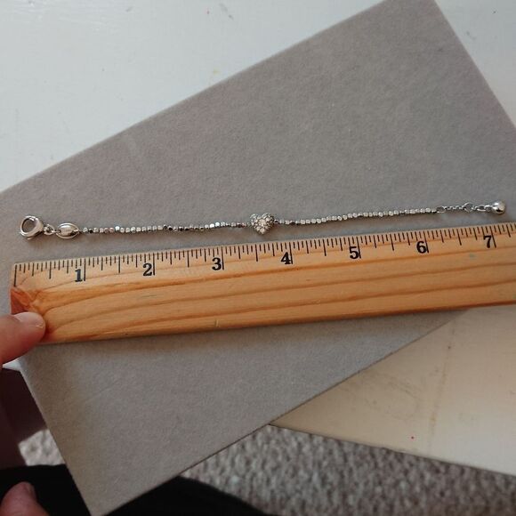 FOSSIL braded with crystals pave heart bracelet - Picture 9 of 9